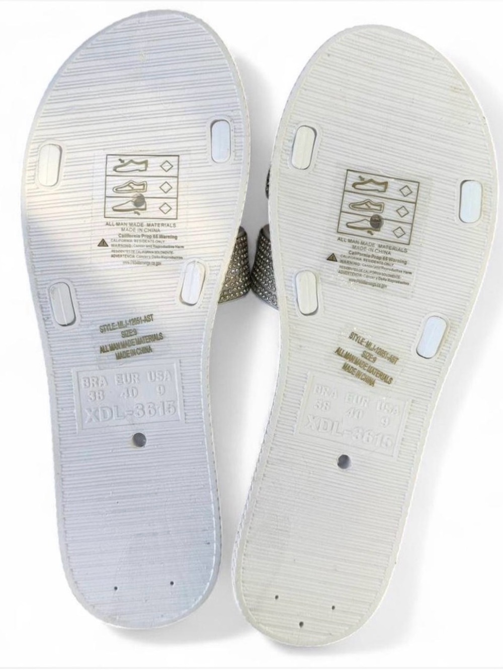Silver Rhinestone Slide Sandals - Picture 3 of 3